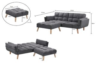 Sofá Cama Reclinable con Puff