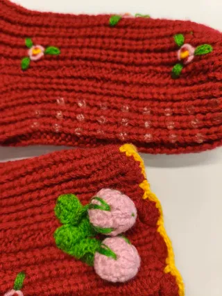 Calcetines de crochet con flores