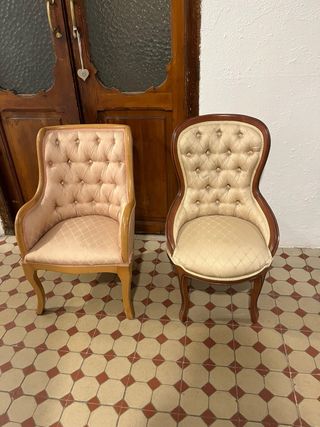 2 Sillones Vintage Tela Madera 60€ CADA UNO.