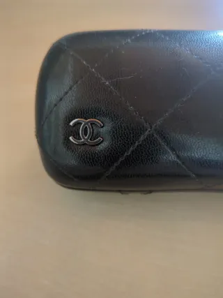 Funda Gafas Chanel Piel Negra