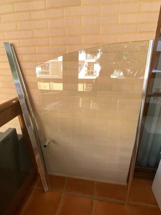 Mampara Bañera Cristal y Metal Cromado