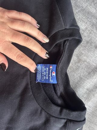 Sudadera Champion Hombre Negra y Gris