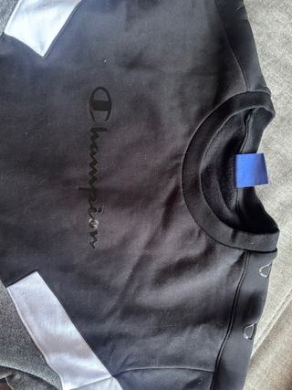 Sudadera Champion Hombre Negra y Gris