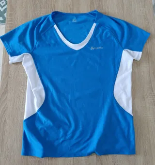 Maglia sport Odlo donna blu/bianca