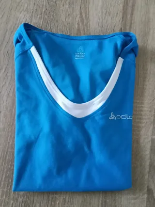 Maglia sport Odlo donna blu/bianca