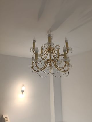 Lámpara de araña vintage de cristal