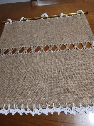 2 simpatiche tendine in juta artigianali