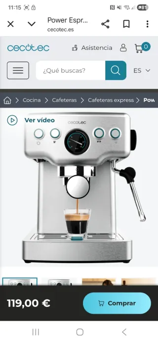 Cafetera Cecotec Express Plata