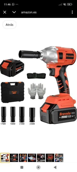 Llave de impacto Bravolu para piezas