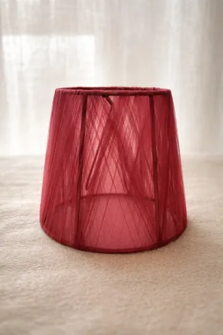 Paralume conico bordeaux in tessuto vintage