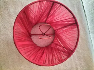 Paralume conico bordeaux in tessuto vintage