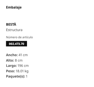 Estructura BESTÅ IKEA efecto roble 60x40x192