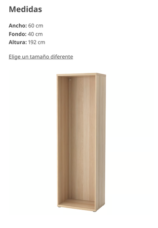 Estructura BESTÅ IKEA efecto roble 60x40x192