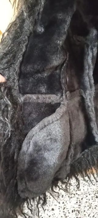 Chaqueta negra con pelo XS