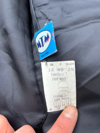 Giacca 100% Lana Blu Alta Qualità