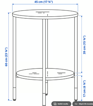 Mesa auxiliar redonda 45 cm