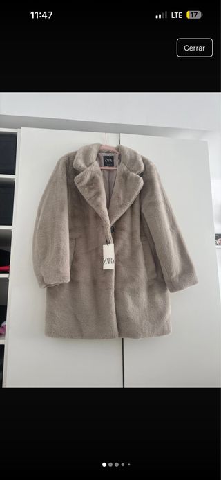 Abrigo pelo Zara beige Talla M