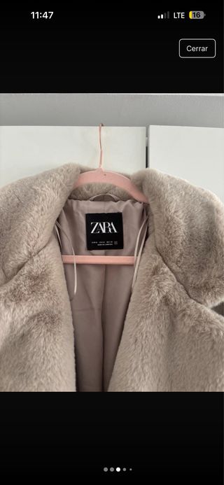 Abrigo pelo Zara beige Talla M