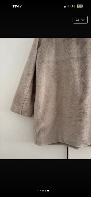 Abrigo pelo Zara beige Talla M