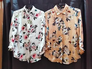 Camisa estampada floral rosa