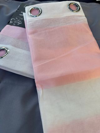2 Tende Giu 135x275 Filtrante Rigato Rosa/Bianco