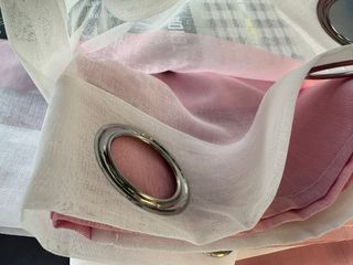 2 Tende Giu 135x275 Filtrante Rigato Rosa/Bianco