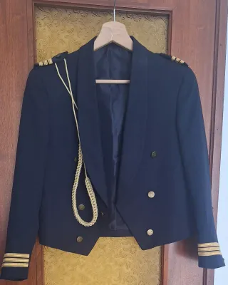 Chaqueta comunión azul y dorada