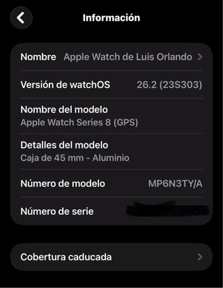 Apple Watch Series 8 45mm GPS Plata