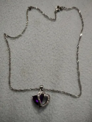 Colgante Corazón Amatista y Circonitas