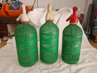 3 Sifones Verdes Vintage