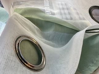 2 Tende Giu 135x275 Filtrante Rigato Verde/Bianco