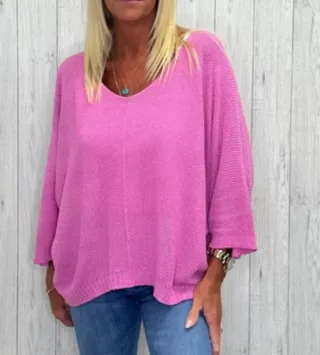 Jersey de hilo rosa talla única