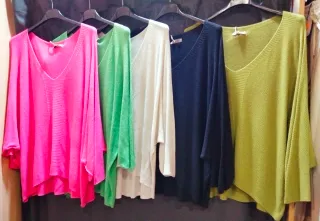 Jersey de hilo rosa talla única