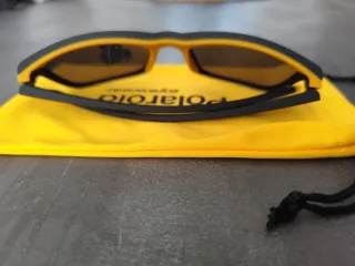 Gafas de sol negras con funda amarilla