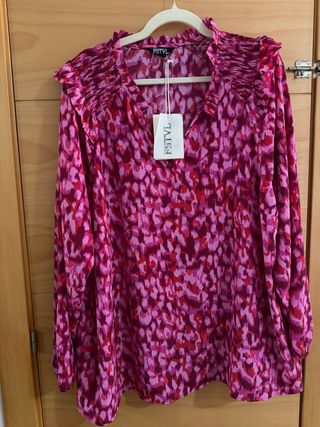 Blusa MsMode Talla 50 Estampado Leopardo