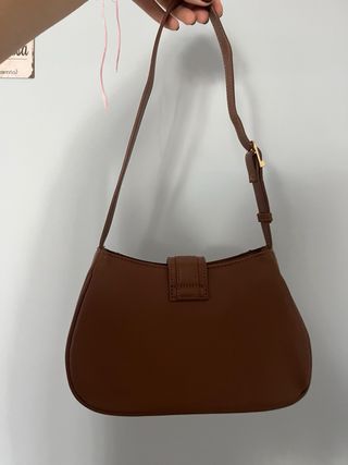 Bolso de hombro cuadros marrón