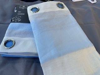 2 Tende Giu 135x275 Filtrante Rigato AzzurroBianco