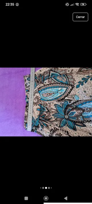 Pantalón estampado beige y azul