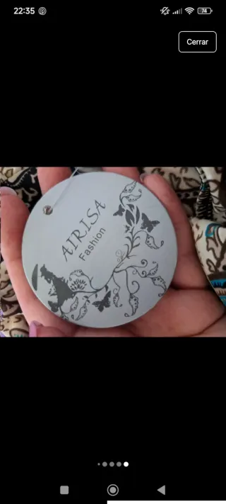 Pantalón estampado beige y azul