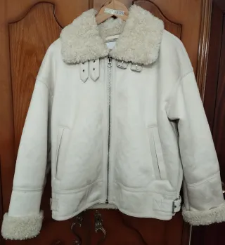 Cazadora Biker Beige Talla M