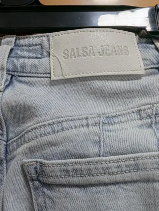 Tejano Salsa Azul y Blanco Talla 25W28L