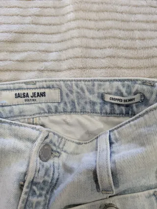 Tejano Salsa Azul y Blanco Talla 25W28L