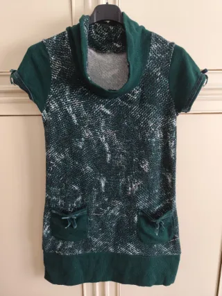Vestito maglia invernale verde taglia S
