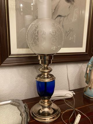 Lámpara de mesa cristal y metal