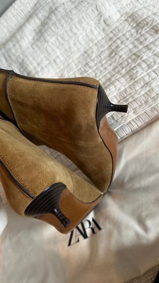 Botas de piel Zara verde oliva
