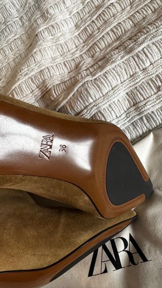 Botas de piel Zara verde oliva