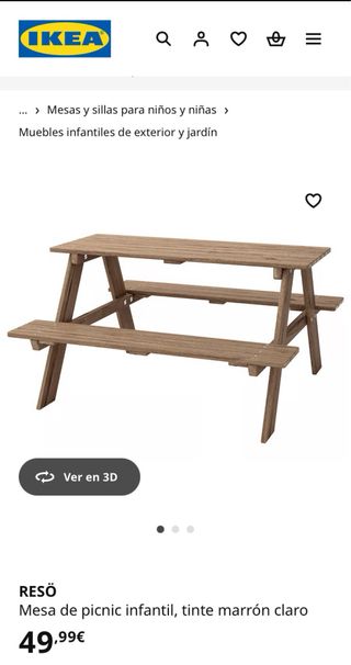 Mesa de terraza infantil de madera