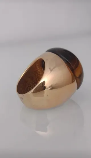 Anillo Pedro Duran Plata Dorado Ojo de Tigre