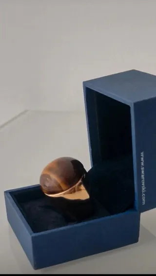 Anillo Pedro Duran Plata Dorado Ojo de Tigre