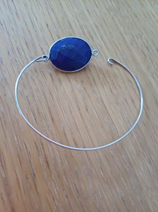 Pulsera plata con piedra lapislázuli